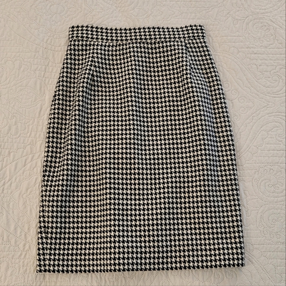Express Wool Blend Hounds Tooth Pencil Skirt